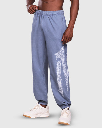 Mens Acid Wash Denim Joggers