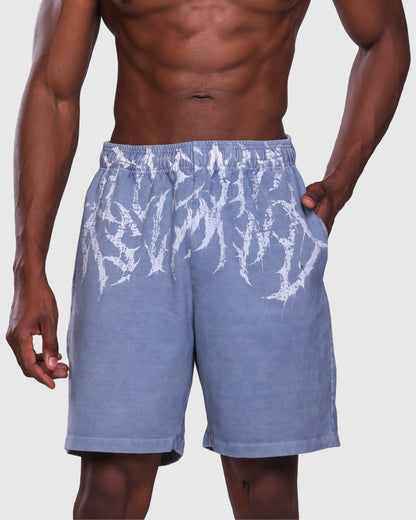 Mens Acid Wash Denim Shorts