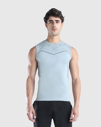 Mens Sleeveless Seamless Compression T-shirt