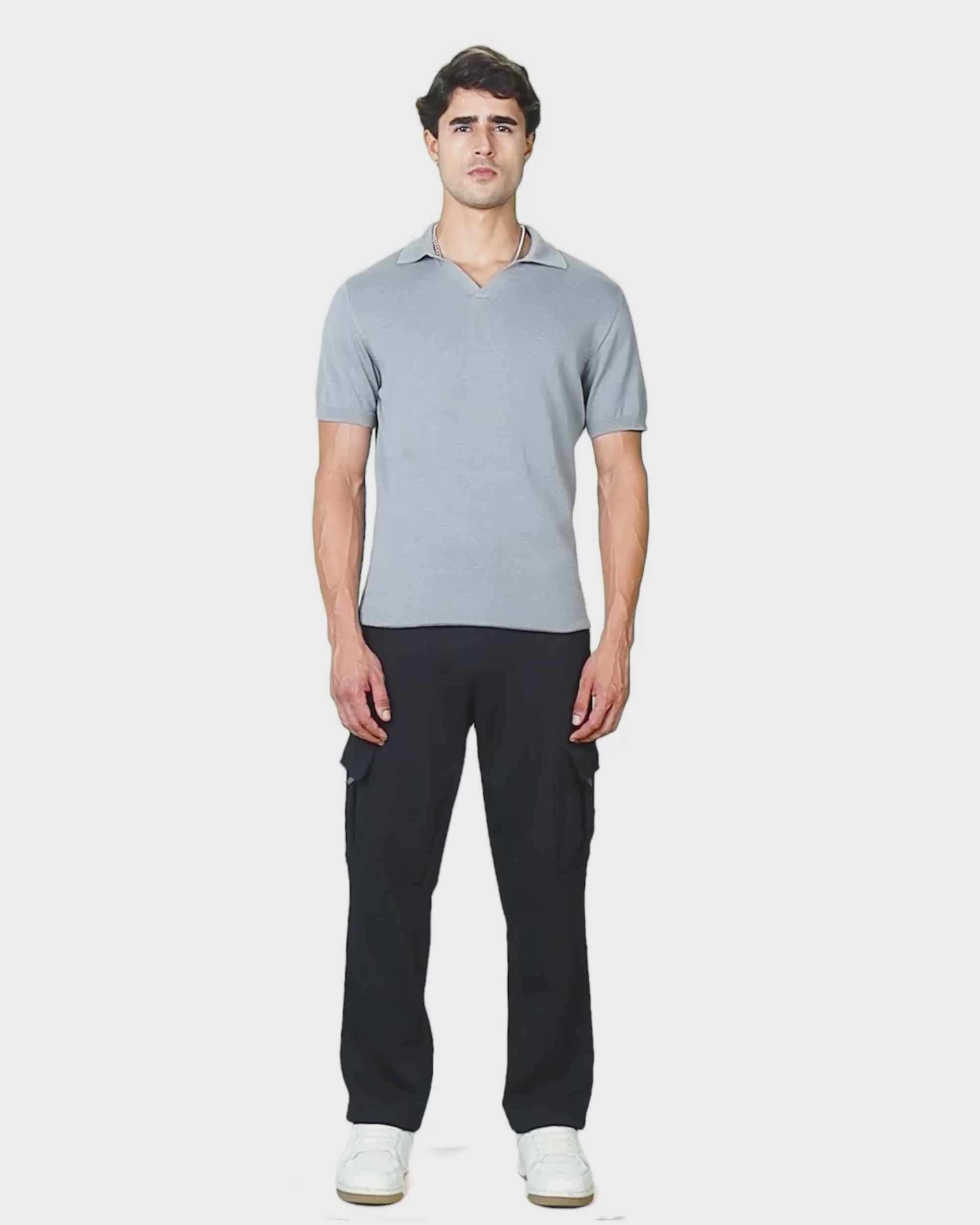 Mens Flat Knit Polo