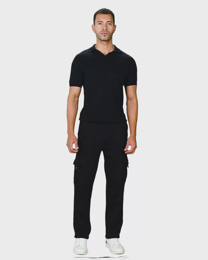 Mens Flat Knit Polo