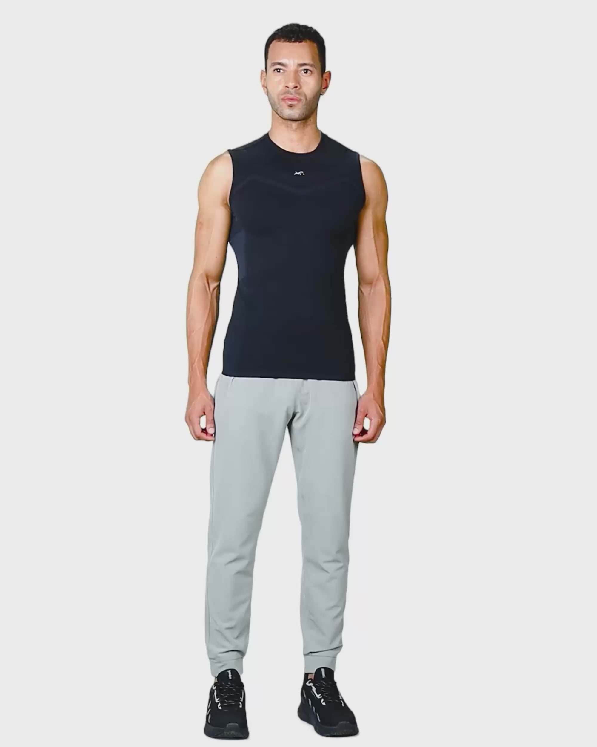 Mens Sleeveless Seamless Compression T-shirt