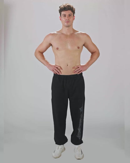 Mens Acid Wash Denim Joggers