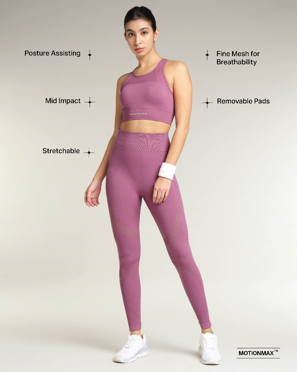 Adapt Bra Top Dark Mauve