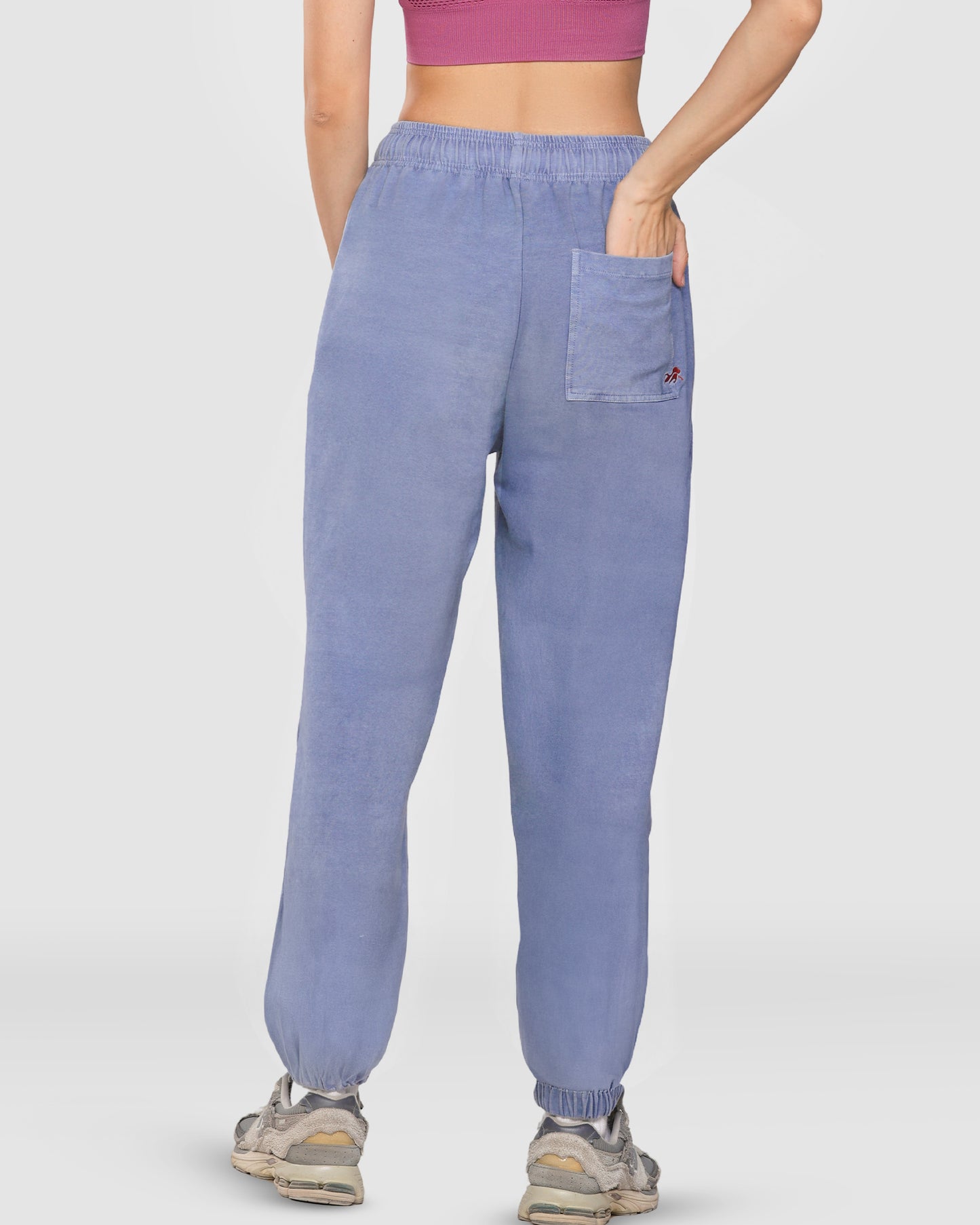 Womens Acid Wash Denim Joggers